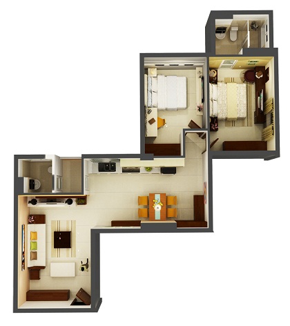 THIẾT KẾ CĂN HỘ 70M2